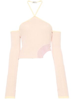 Gcds Comma asymmetric ribbed top - Pink