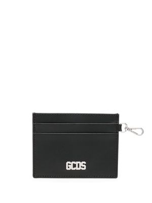 Gcds Comma logo-plaque leather cardholder - Black