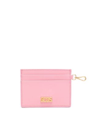 Gcds Comma logo-plaque leather cardholder - Pink