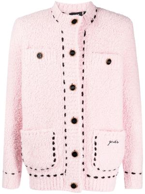 Gcds contrast-stitching bouclé jacket - Pink