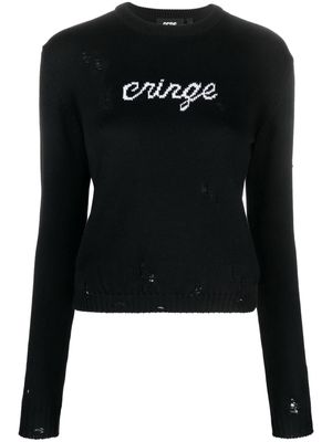 Gcds Cringe Sweater distressed-effect jumper - Black