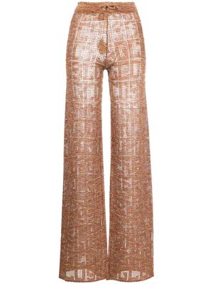 Gcds crochet high-waisted trousers - Orange