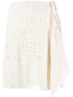 Gcds crochet-monogram mini skirt - Neutrals