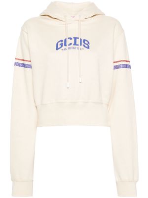 Gcds crystal-embellished cropped hoodie - Neutrals