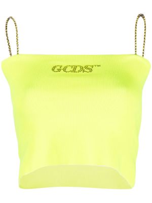 Gcds crystal-embellished logo tank top - Yellow