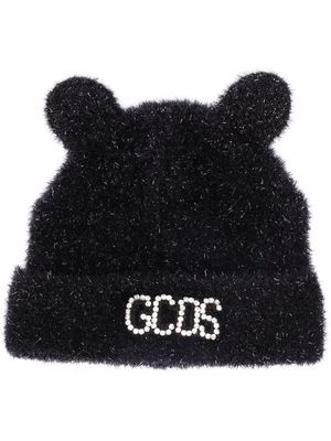 Gcds crystal-embellished pop-up ears beanie - Black