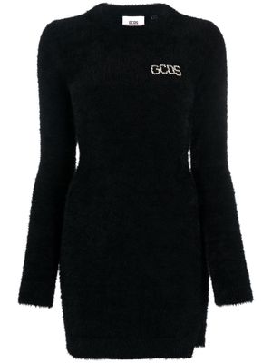 Gcds crystal-logo brushed mini dress - Black