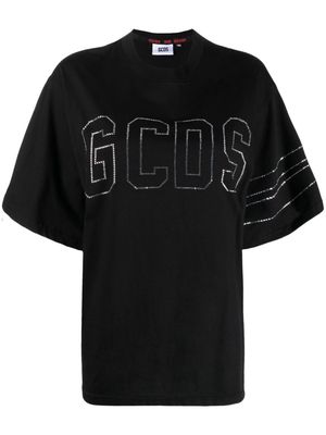 Gcds crystal-logo cotton T-shirt - Black