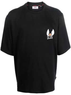 Gcds Daffy oversized logo T-shirt - Black