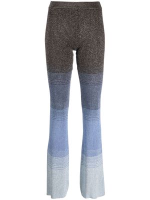 Gcds degradé striped knitted trousers - Blue