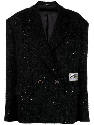 Gcds double-breasted tweed blazer - Black