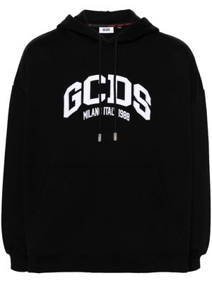 Gcds embroidered-logo cotton hoodie - Black
