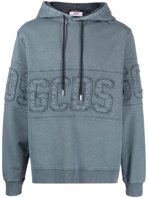 Gcds embroidered-logo patch hoodie - Blue