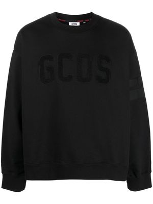 Gcds flocked-logo cotton sweatshirt - Black