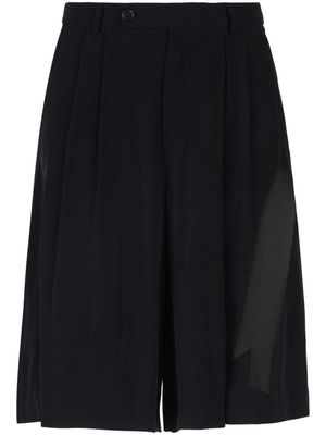 Gcds Framis-tape pleated bermuda shorts - Black