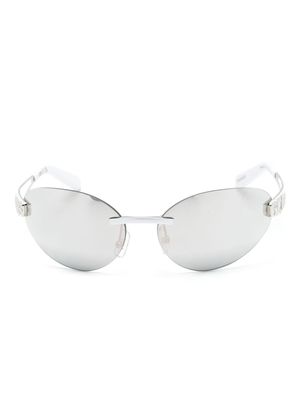 Gcds GD0032 oval-frame sunglasses - White