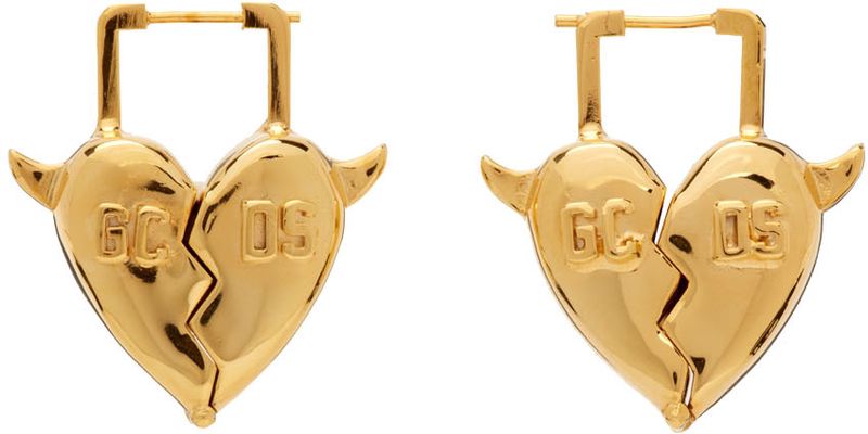 GCDS Gold Heartbreaker Earrings