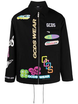Gcds graphic-print cotton shirt jacket - Black