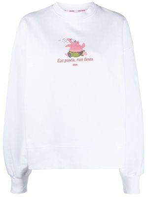 Gcds graphic-print cotton sweatshirt - White