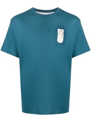Gcds graphic-print embroidered T-Shirt - Blue