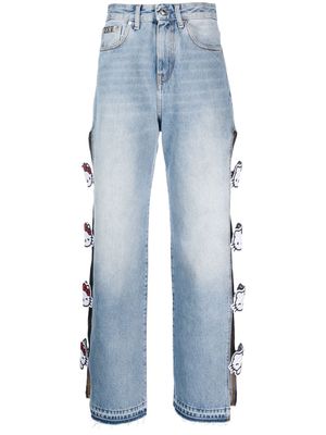 Gcds Hello Kitty cut-out jeans - Blue