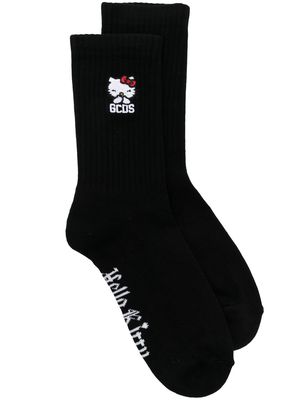 Gcds Hello Kitty-embroidery socks - Black
