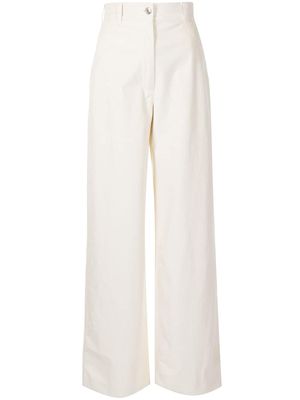 Gcds high-waist wide-leg trousers - White