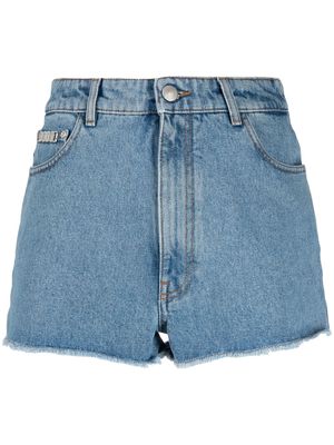 Gcds high-waisted denim shorts - Blue