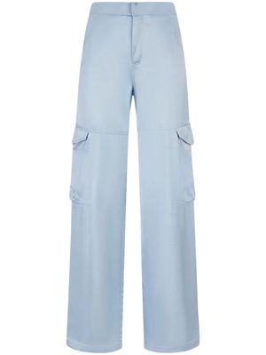 Gcds high-waisted satin cargo trousers - Blue