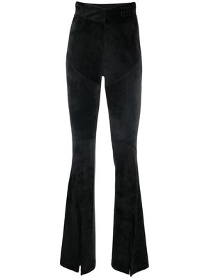 Gcds high-waisted slit-detail trousers - Black