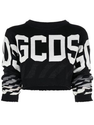 Gcds intarsia-knit cropped jumper - Black