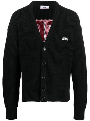 Gcds intarsia-knit logo cardigan - Black