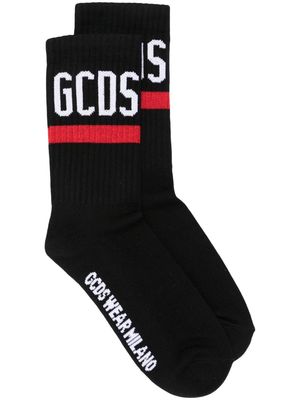 Gcds intarsia-knit logo socks - Black