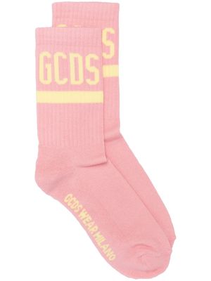 Gcds intarsia-knit logo socks - Pink