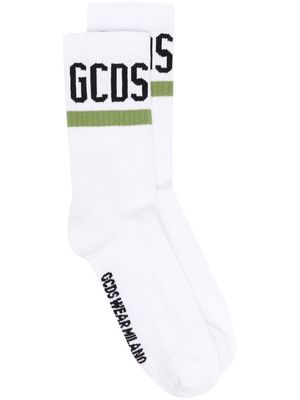 Gcds intarsia-knit socks - White