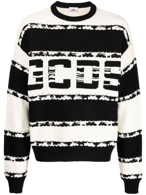 Gcds intarsia-logo knitted jumper - Black