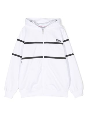 Gcds Kids chest logo-print detail hoodie - White