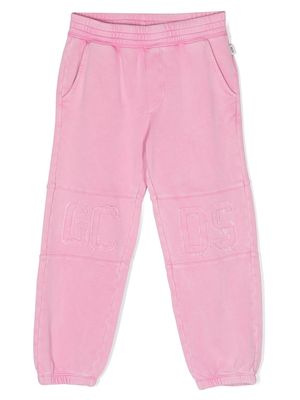 Gcds Kids debossed-logo cotton trousers - Pink