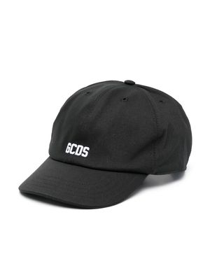 Gcds Kids embroidered-logo cotton cap - Black