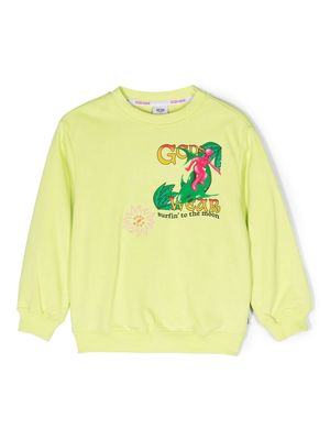 Gcds Kids graphic-print cotton sweatshirt - Green