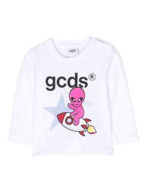 Gcds Kids graphic-print long-sleeved T-shirt - White