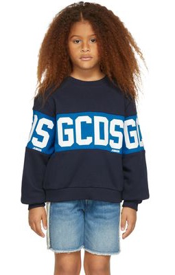 GCDS Kids Kids Navy Logo Sweatshirt