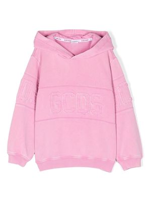Gcds Kids logo-patch pullover hoodie - Pink