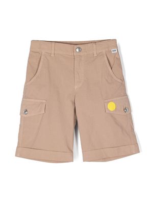 Gcds Kids logo-patch stretch-cotton shorts - Brown