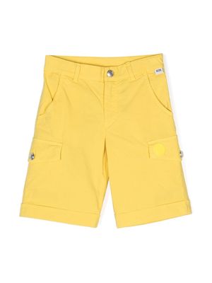 Gcds Kids logo-patch stretch-cotton shorts - Yellow
