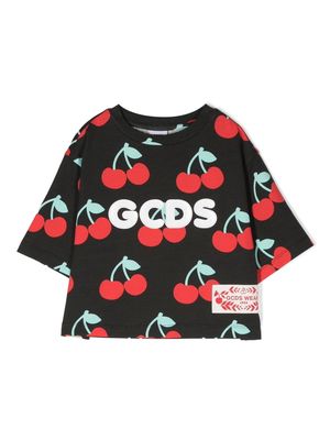 Gcds Kids logo-patch T-shirt - Black