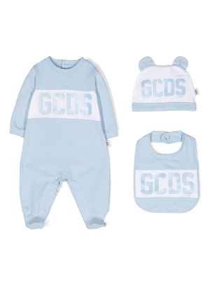 Gcds Kids logo-print baby-grow set - Blue