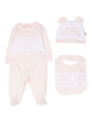 Gcds Kids logo-print baby-grow set - Pink