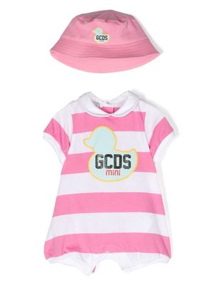 Gcds Kids logo-print babygrow set - White