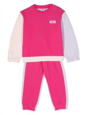 Gcds Kids logo-print colour-block tracksuit - Pink